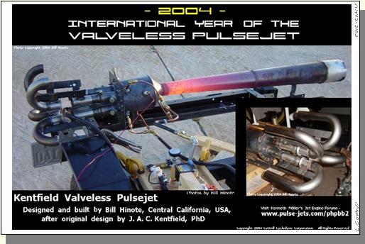 Digital mini-poster: Focused Wave Valveless Pulsejet Closeup - image Copyright 2004 Cottrill Cyclodyne Corporation