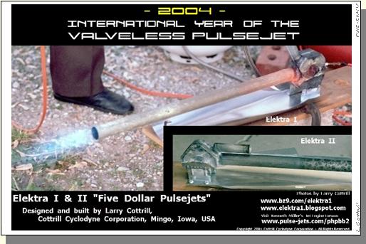 Digital mini-poster: Elektra I & Elektra II 'Five Dollar Pulsejets' - image Copyright 2004 Cottrill Cyclodyne Corporation