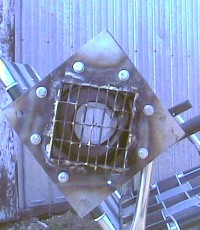 Looking down the pipe through the mounted valve plate (c) 2003 Mike Kirney