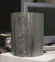 First weld - the combustion chamber cylinder (c) 2003 Mike Kirney