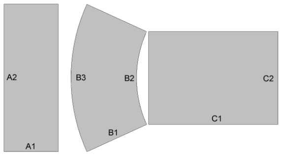 Basic sheet metal dimension layout for the valved pulsejet tailpipe, from Eric Beck's Pulsejet Calculator